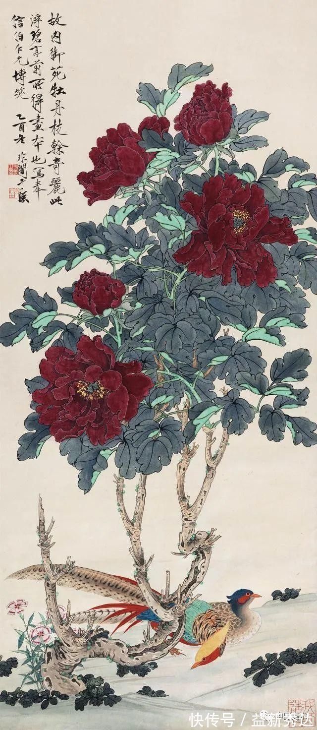 华北大学&两大高手画牡丹,一个工笔称雄,一个写意夺冠!