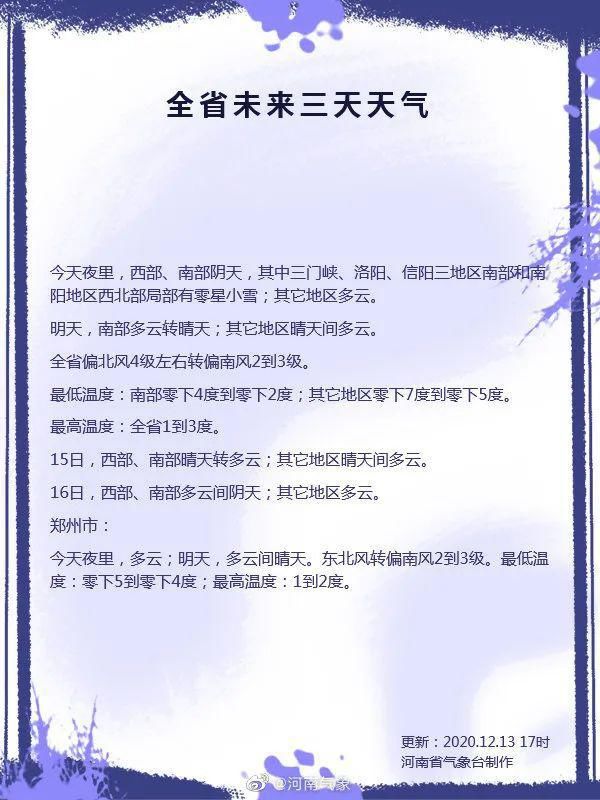 萝卜|?寒潮来袭:河南大部地区迎下半年以来最冷白天!