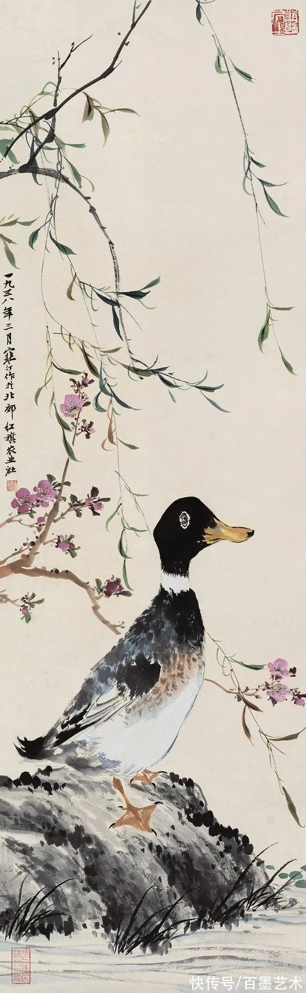 郑午昌@春风拂柳，春意浓！大师笔下的春柳太美了