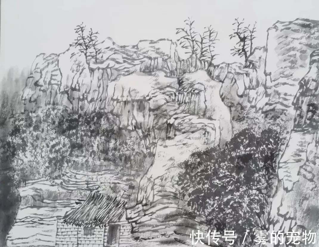 满维起#中国水墨画院|清幽静雅,满维起水墨写生