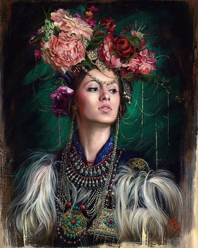 ·曼努克@自然又野性的存在,美女艺术家的唯美油画欣赏