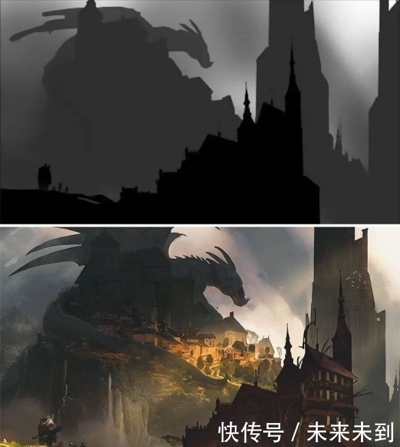 画作&画师们分享草稿和成品,省略“一点点”细节,完全是两种样子