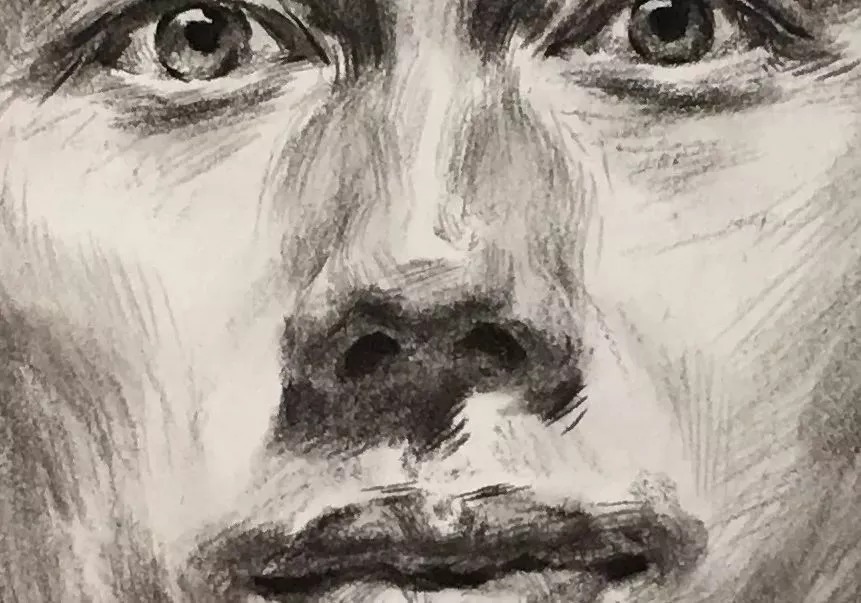 教程&素描教程|教你画一个长发沧桑男青年