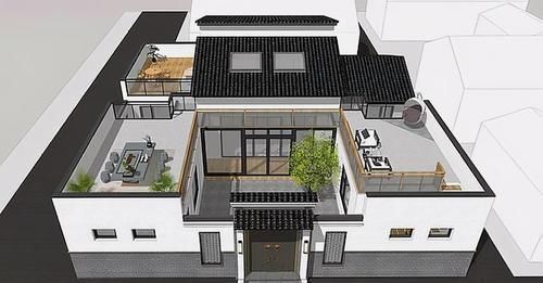 平面图|为了父母，他拆掉老宅，建造236㎡别墅，屋顶露台太美了