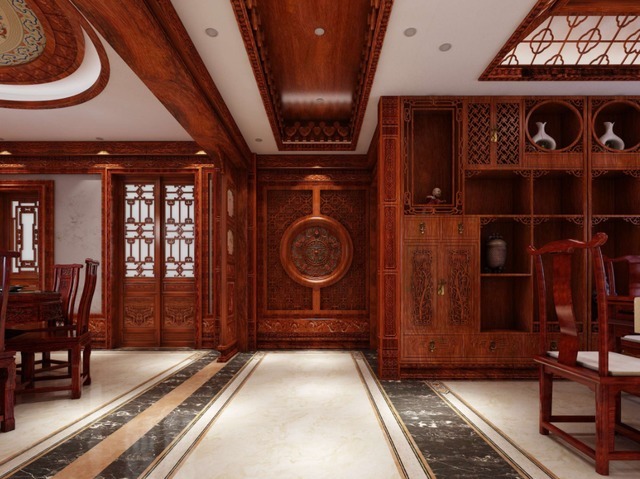 入户感|深圳发现一户人家，315㎡的中式别墅，屋内堆满了红木，太壕了