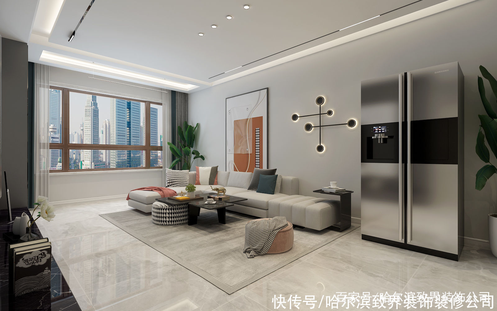 拾光里-汇龙拾光|拾光里-汇龙拾光里2室2厅1卫65㎡无主灯的现代轻奢风格设计