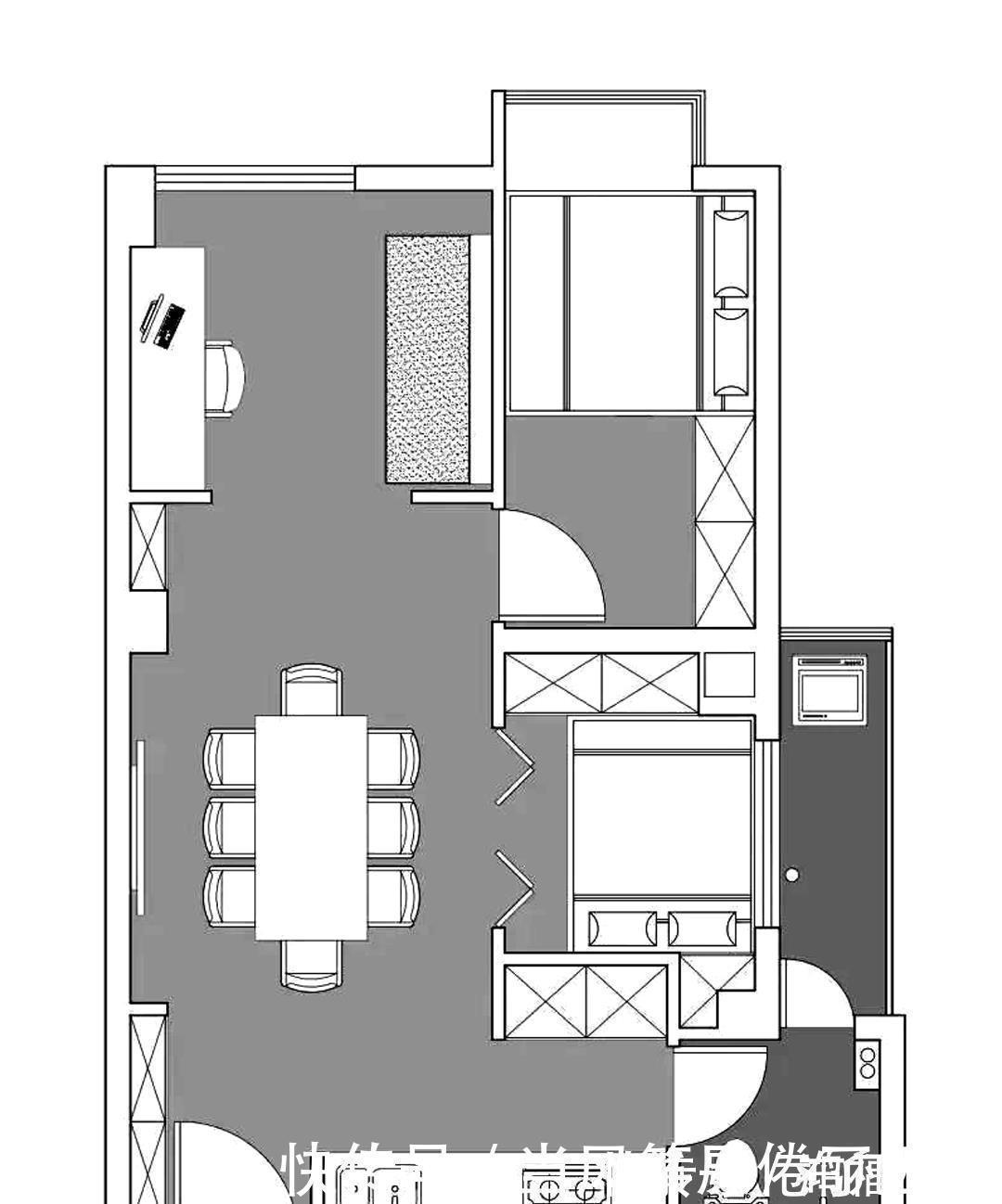 卧室|她家48㎡,拥有三间卧室,超大餐厅,书房客厅合二为一,太聪明了