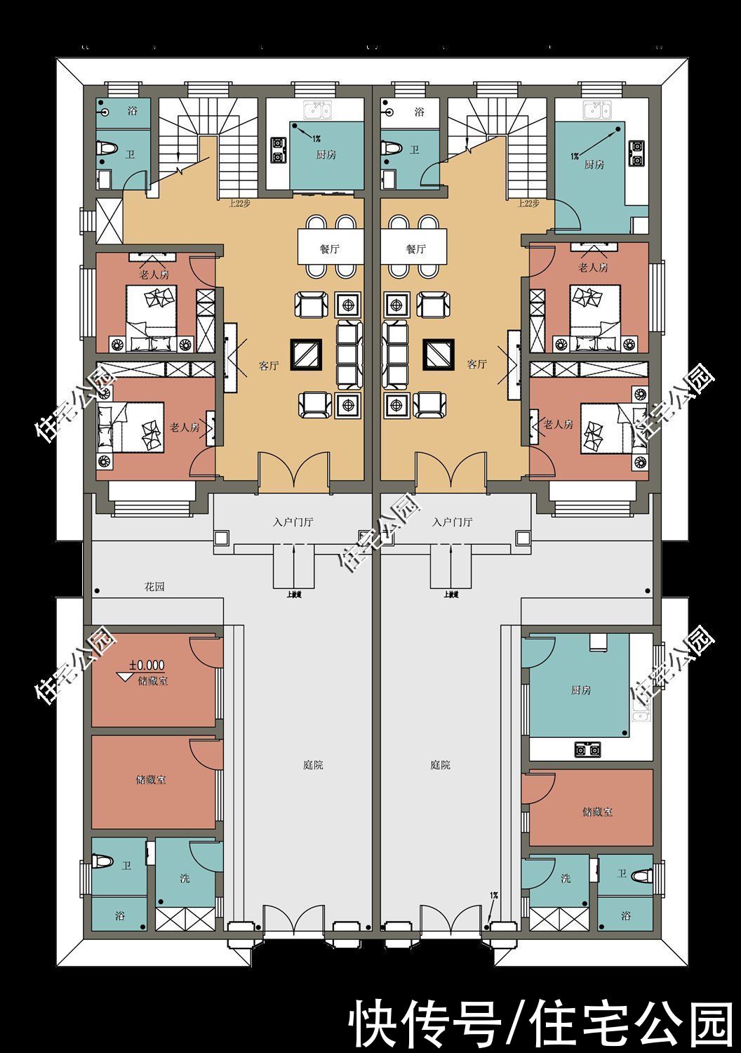 建筑面积|2021年就建这10套别墅吧，双拼设计太绝了，尤其是第6套特别实用
