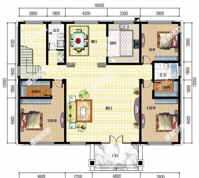 三室|两栋客厅居中放,挑空设计的欧式别墅,盖房就该气派点