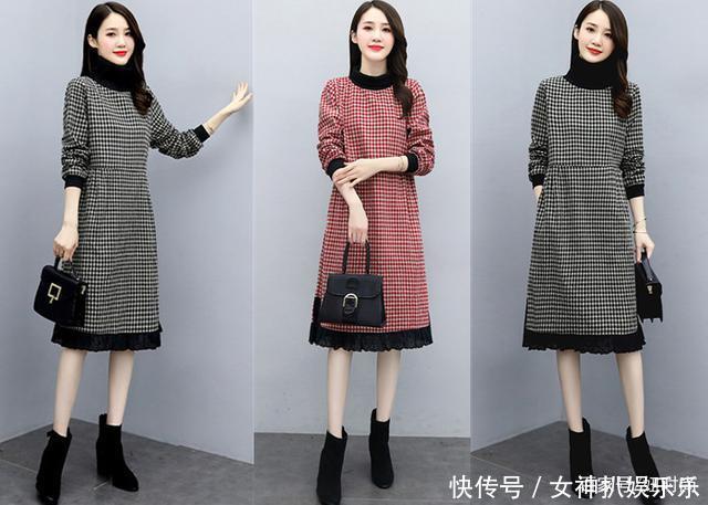 冬季高领加厚加绒连衣裙穿搭,这几款舒适保暖又减龄,穿上真美!