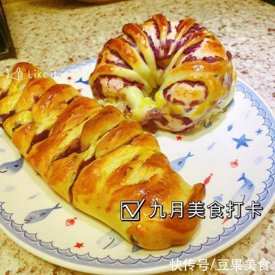 面包|好吃的花式紫薯面包是这样做的，营养美味，看一遍就会