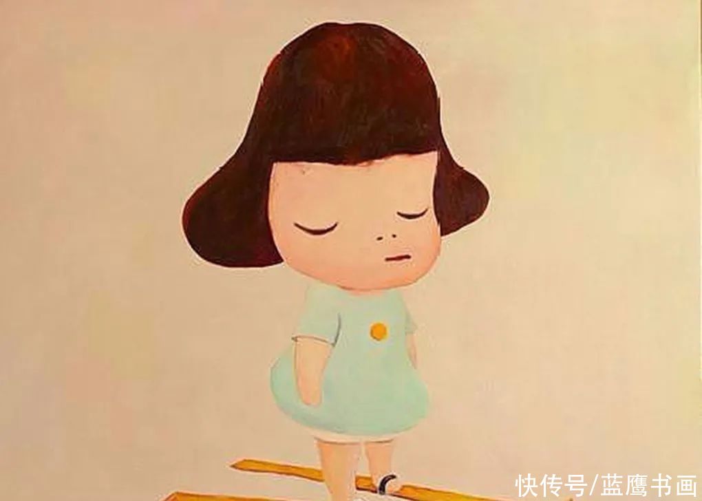  追忆童年，奈良美智创作了q版小女孩，寓意深刻引人关注