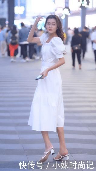 动人|时尚穿搭:小姐姐爱穿优雅泡泡袖公主裙,秒变清纯动人长发公主