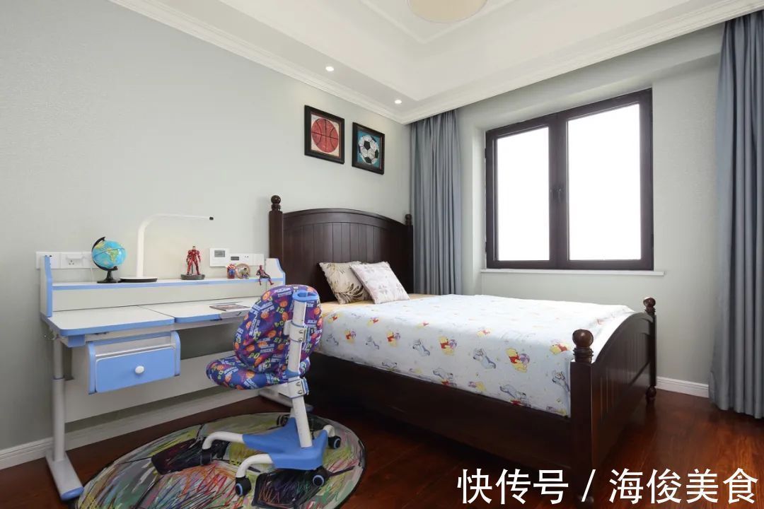 深木色|127㎡现代美式,安静优雅的空间,成熟+浪漫的布置,稳重舒适