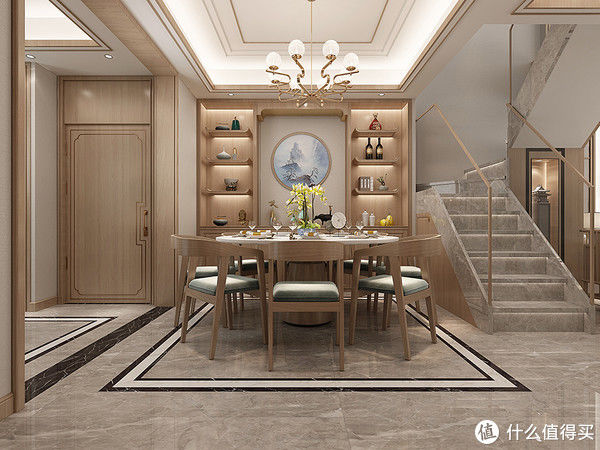 装修|发现一户很有品味的中式样板房，两层复式楼，格局好，装修很高级