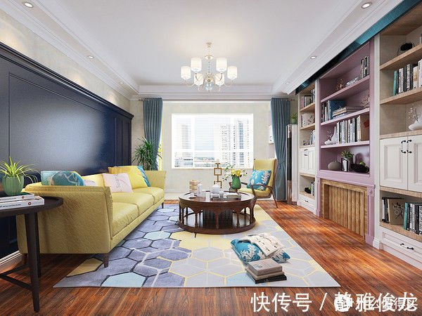 书柜|取消传统电视墙,改做书柜,全屋充满书香之气,有很强的学习氛围