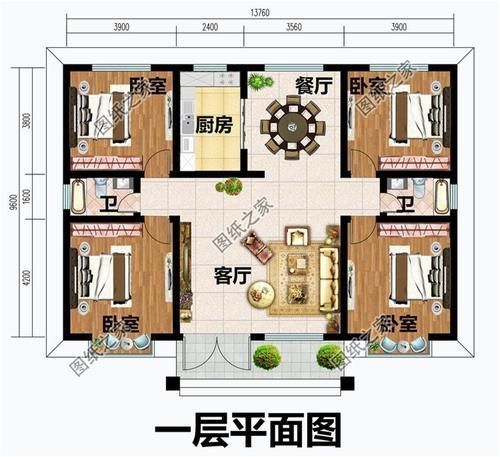 农村一层带小院房屋设计图以及户型图,带院子自建房文章插图效果图