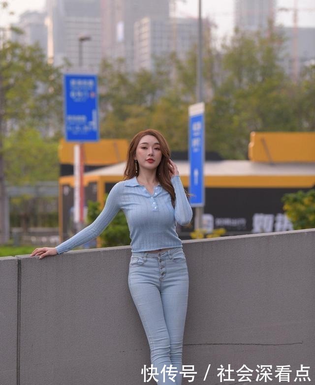 舒适|贴身提臀的牛仔裤,舒适个性显身材,美丽清澈