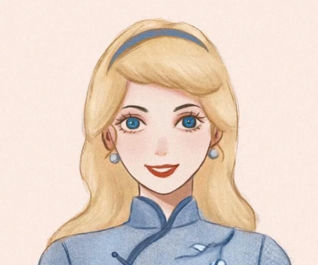 白雪公主|迪士尼公主的民国风证件照,艾莎表情太可爱,花木兰的旗袍最亮眼