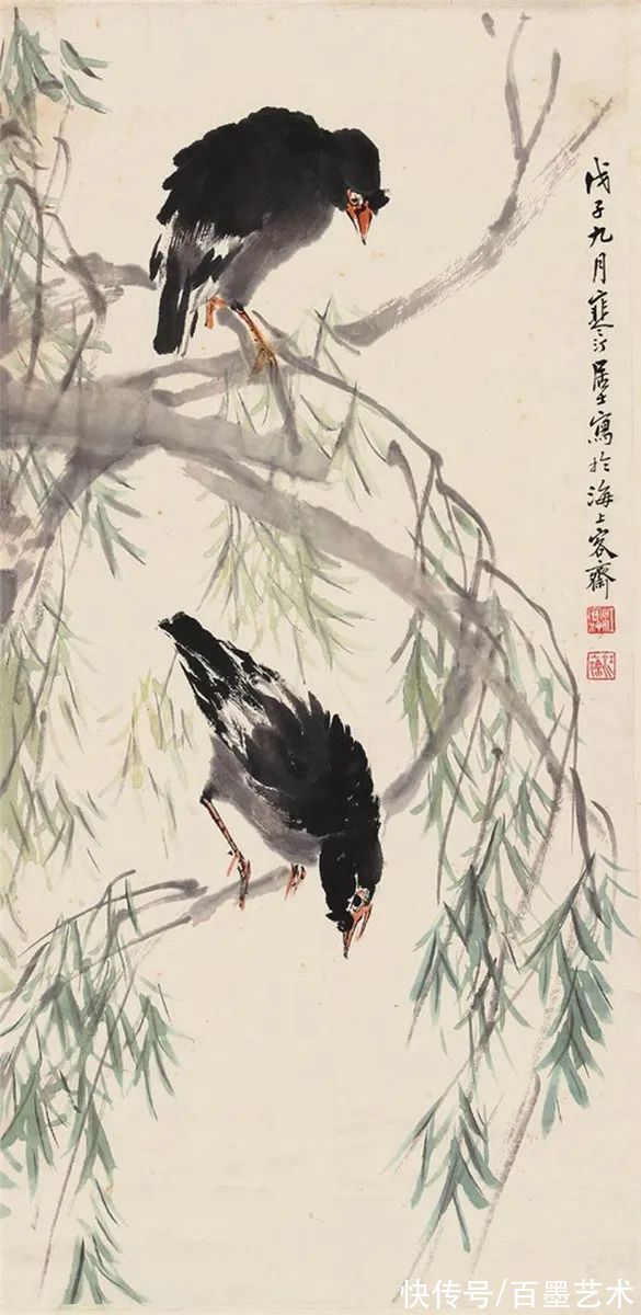 郑午昌@春风拂柳，春意浓！大师笔下的春柳太美了