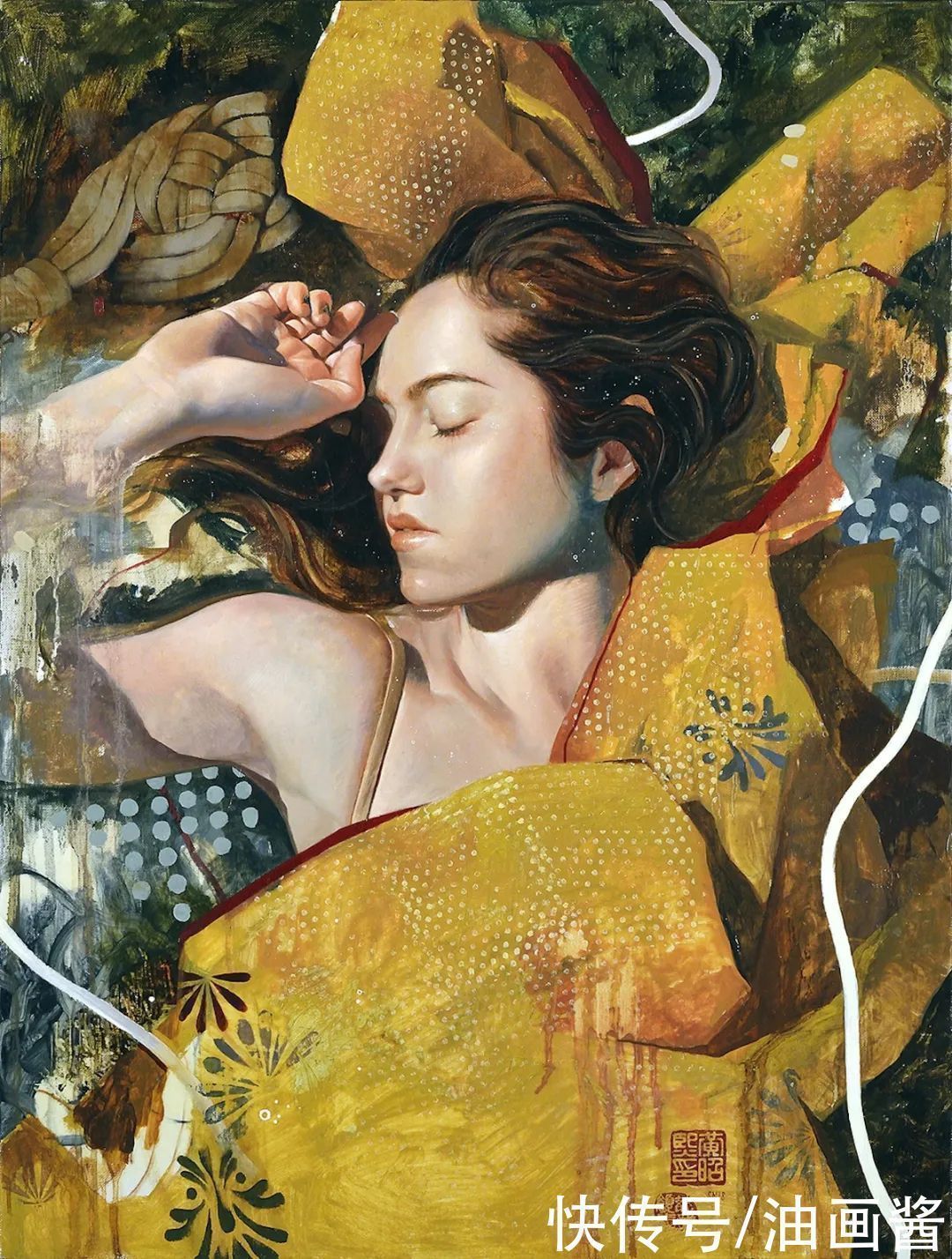 素描&韩风画家把女人画得像花一样美,看素描画,就知道是位高手