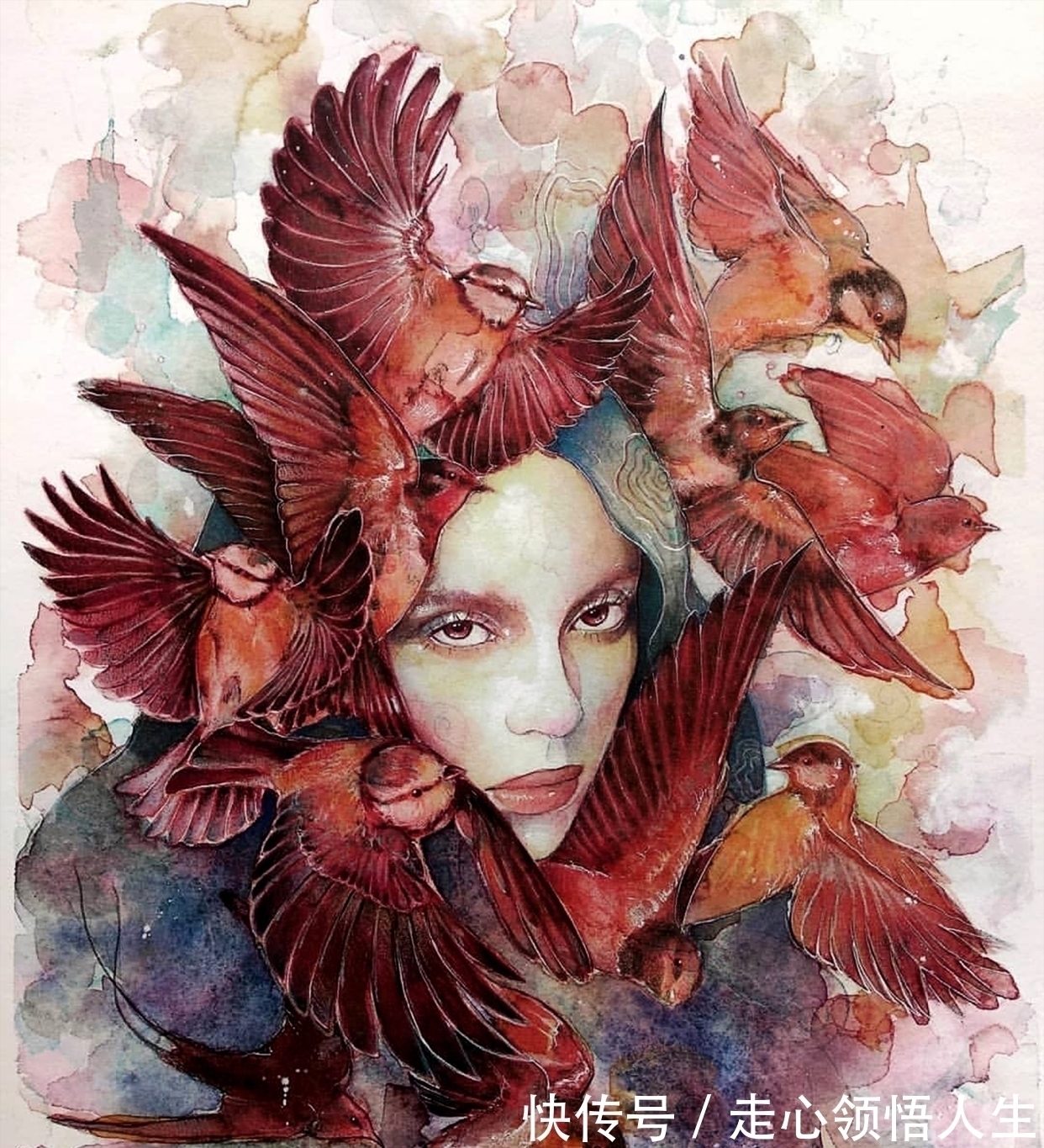 希腊$寂静宇宙中的明眸:色彩与金箔的交融,插画家卡法西斯的神话四季