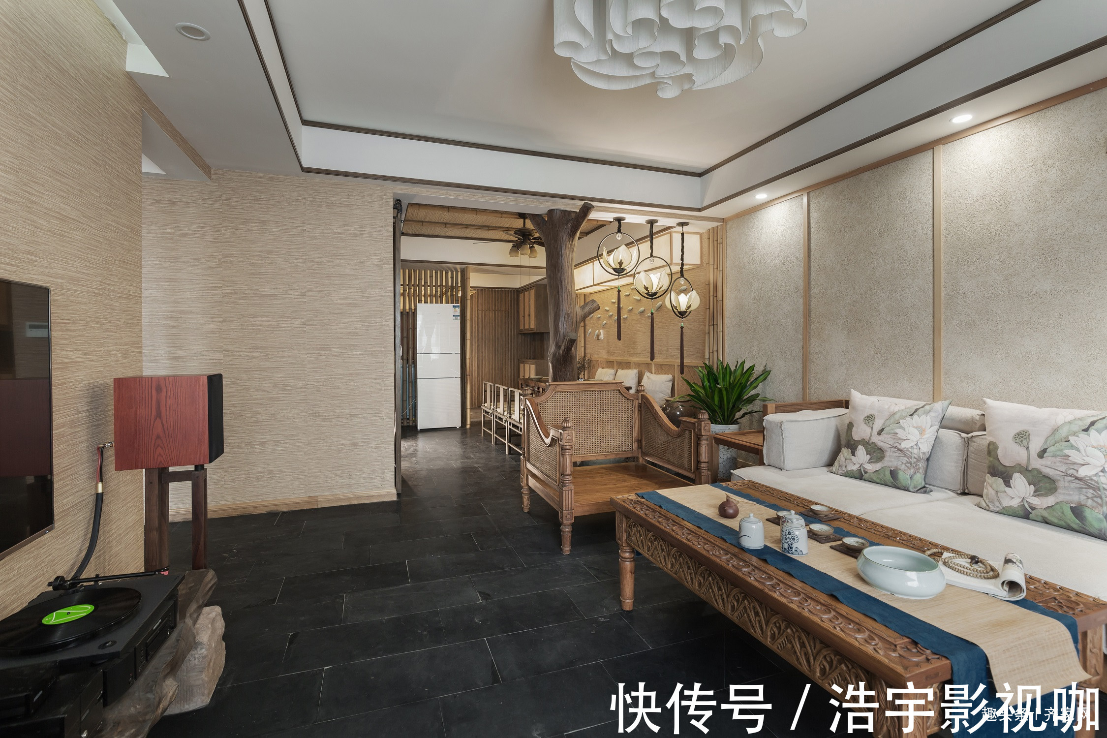 靠椅|150平中式风,传统靠椅,棚架床,古色古香,韵味十足!