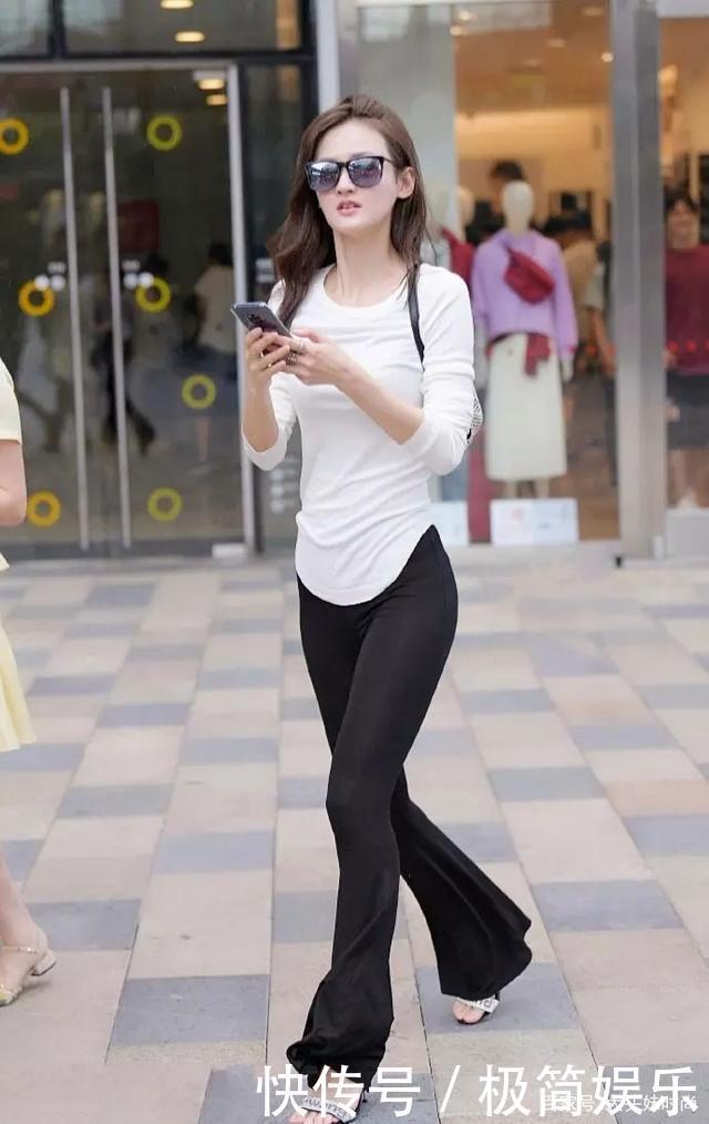 穿搭|小姐姐逛街约会这样穿,紧身上衣搭配黑色阔腿裤,直男才能喜欢