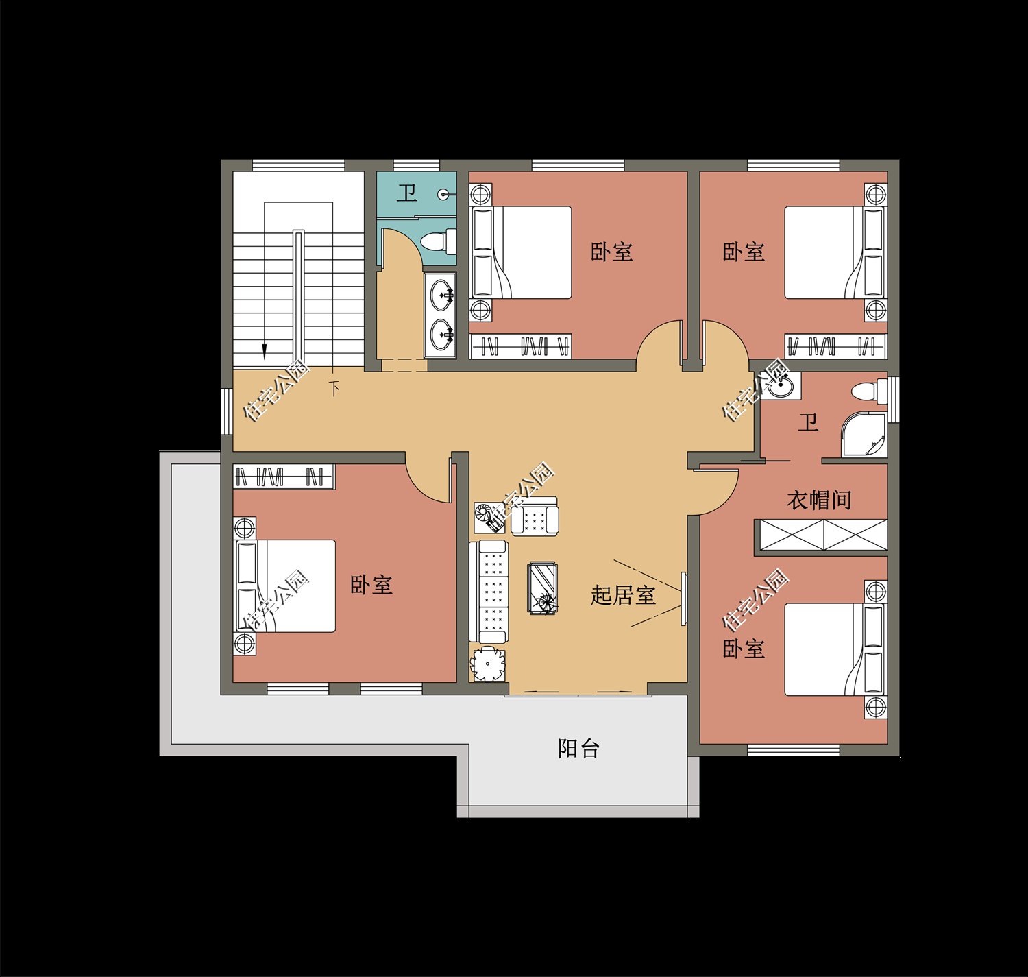 住宅|13×11米二层农村小别墅，外观帅气布局实用，造价还很便宜