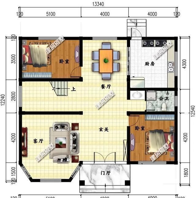 砖混|造型漂亮的二层小别墅,面宽13米左右,老家有房万事不愁