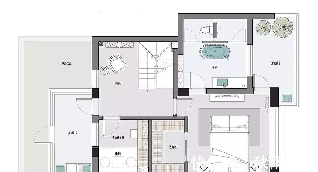 为主人|190㎡现代简约复式,灰白配+木饰面,营造安静优雅的空间