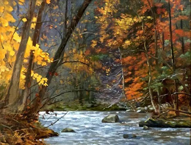 油画#加拿大画家Lili Anne Laurin的风景油画,在形色光影中倾洒出绝美风景