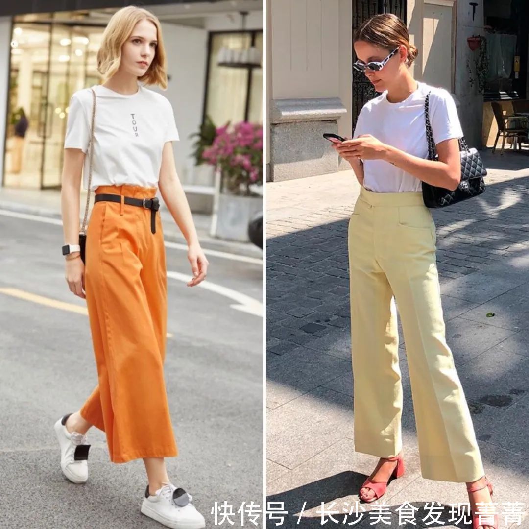 松垮|T恤+阔腿裤,早秋最显瘦搭配!