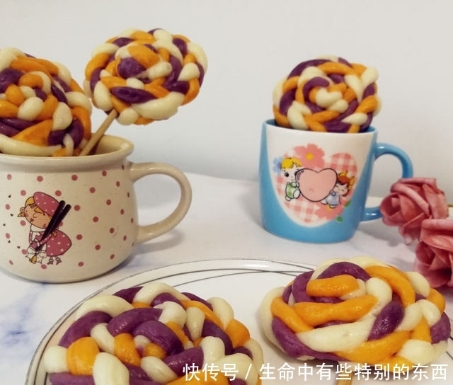 南瓜紫薯棒棒糖馒头,生活多姿多彩,蒸蒸日上