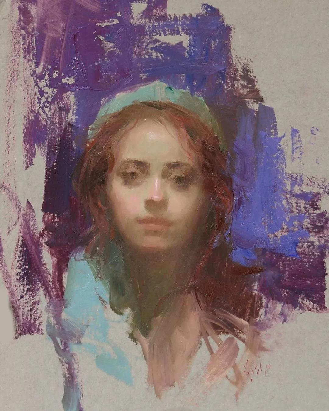 油画作品|好久没见过这么准的造型了,她的用色也超扎实!