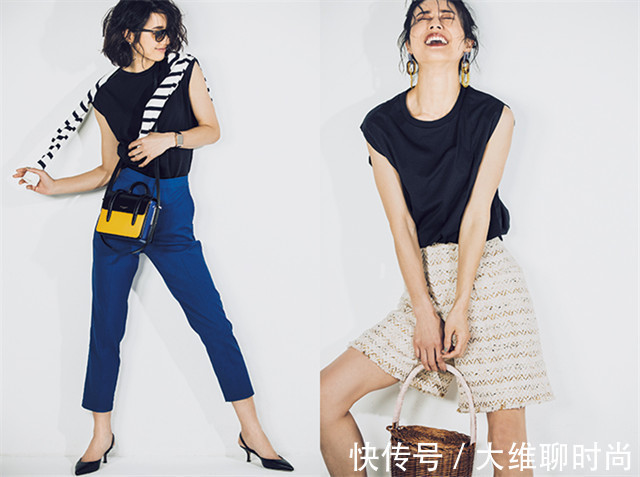 夏季|说实话,夏季还真少不了一件黑色T恤,时髦酷感且还能穿出女人味
