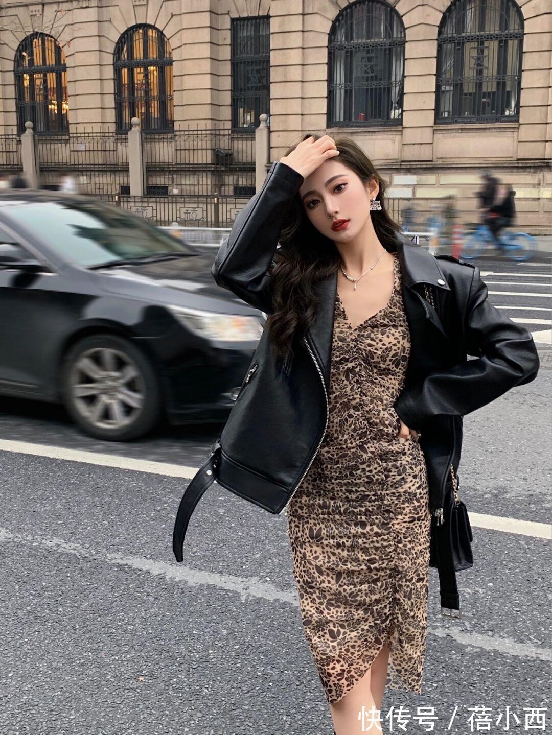 外套|春季皮衣的高级感穿搭来了,一种单品多种穿法,酷炫感信手拈来