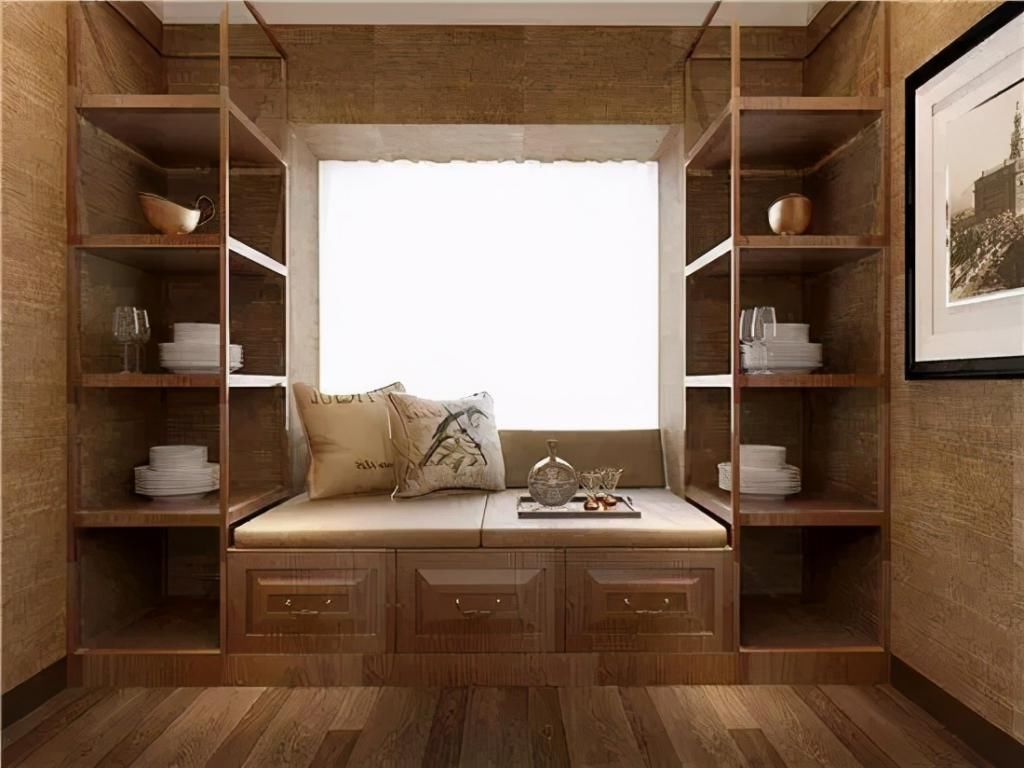 地柜|卧室飘窗空间别再浪费了,这样设计衣柜、书桌都有了,2平当4平用