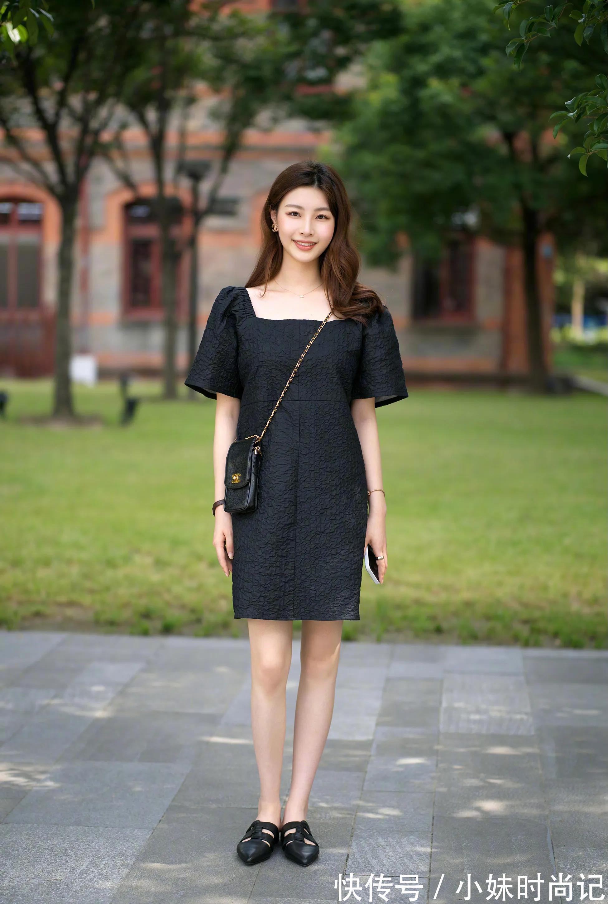 范儿|6套黑色方领连衣裙 打造复古优雅女神范儿