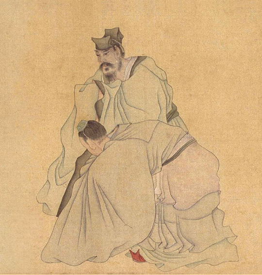 衣纹|『历代名作』陈洪绶《晋爵图》卷，深得古法，渊雅静穆