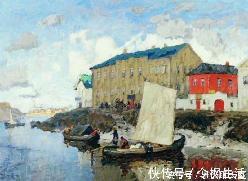 油画$俄罗斯印象派画家，康斯坦丁诺维奇加勒巴多夫，油画作品欣赏