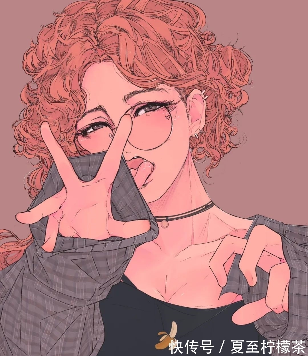 时尚风#插画师EllieMaplefox作品欣赏丨一大波甜酷头像壁纸来袭!