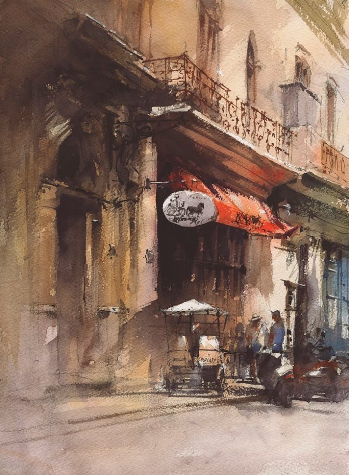 弗拉迪斯拉夫!印象水彩/美国当代艺术家弗拉迪斯拉夫水彩作品