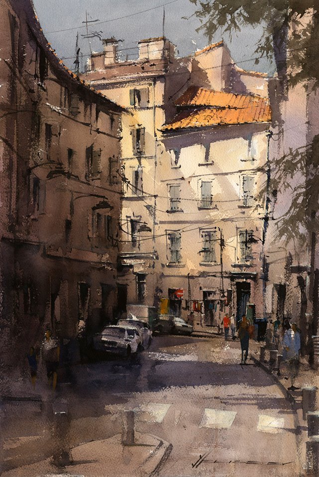 弗拉迪斯拉夫!印象水彩/美国当代艺术家弗拉迪斯拉夫水彩作品