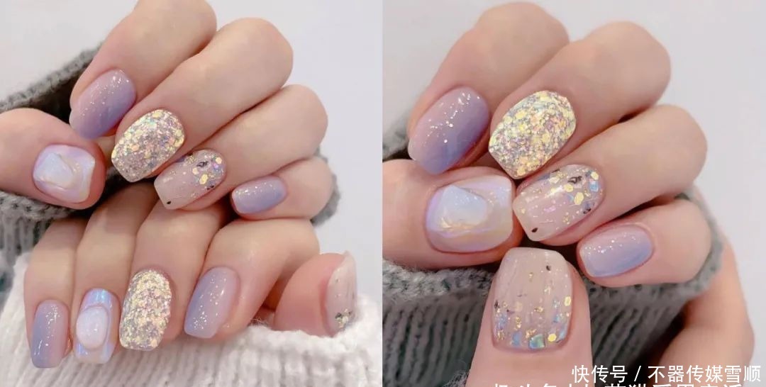 亮片|一眼就很仙气的美甲,美甲师:又到了考验我的时刻了!