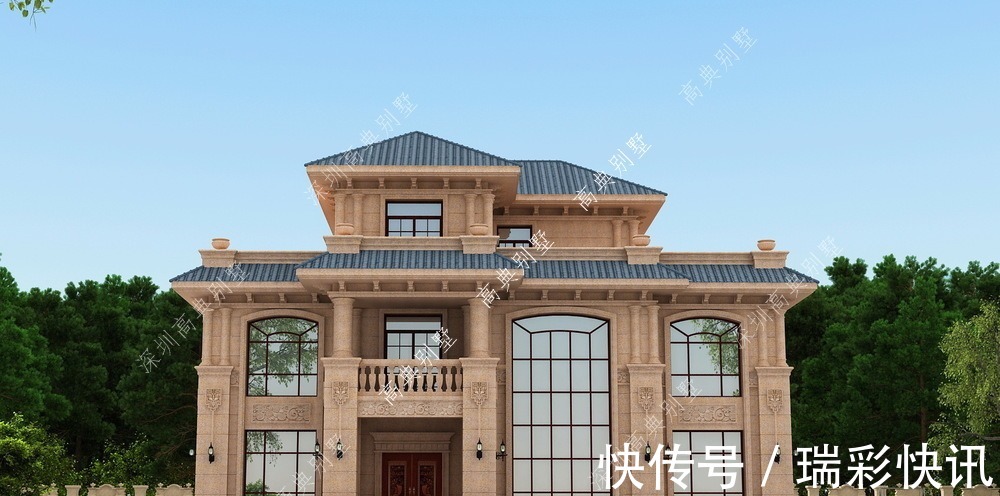 坡屋顶|这款三层欧式别墅,经济实用,让你看了就想要建的别墅。