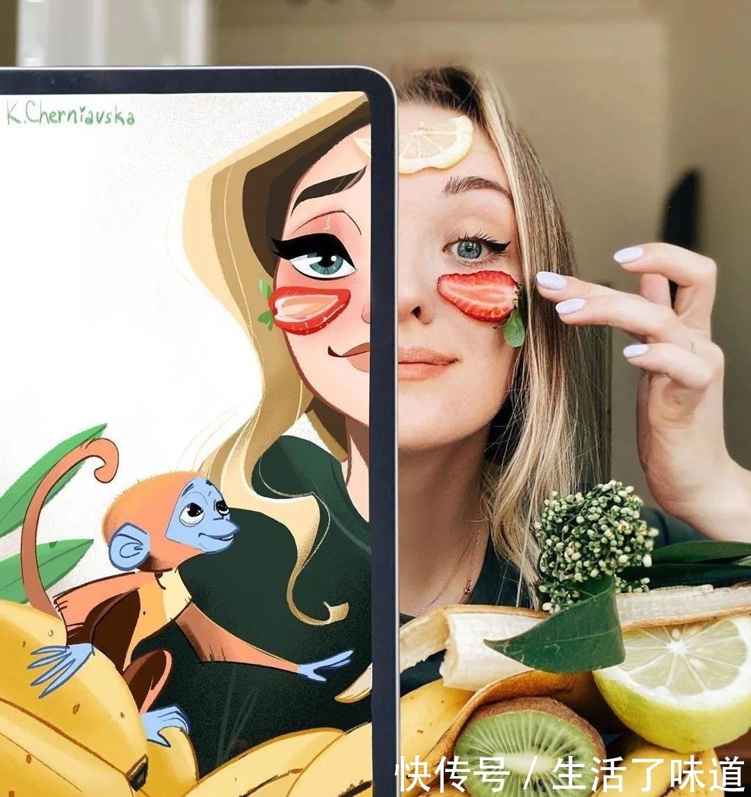 有意思的半边脸肖像:画师otido_4u的平板插画作品|插画师| 作品