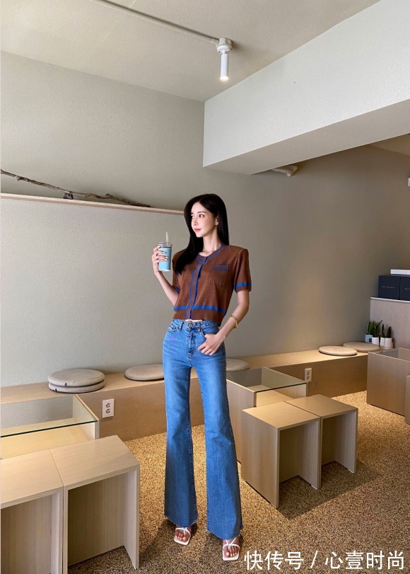 搭配|女神孙允珠高清时尚搭配:雪茄橡木暗棕低调细针织开衫