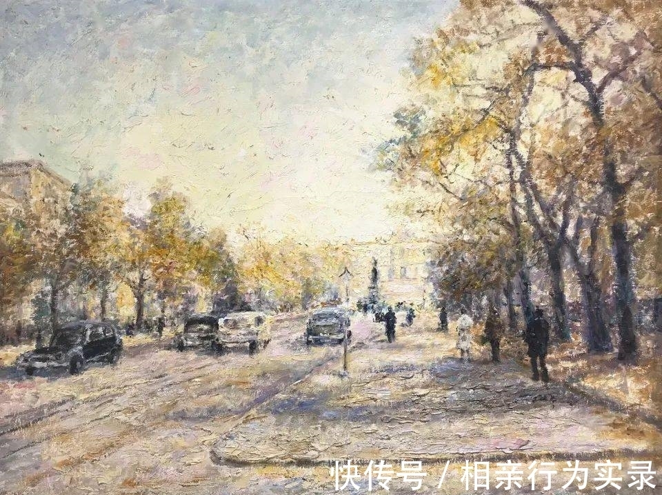 空间感&他是印象派画家,风景油画调子清雅,动感的笔触肌理让人赏心悦目