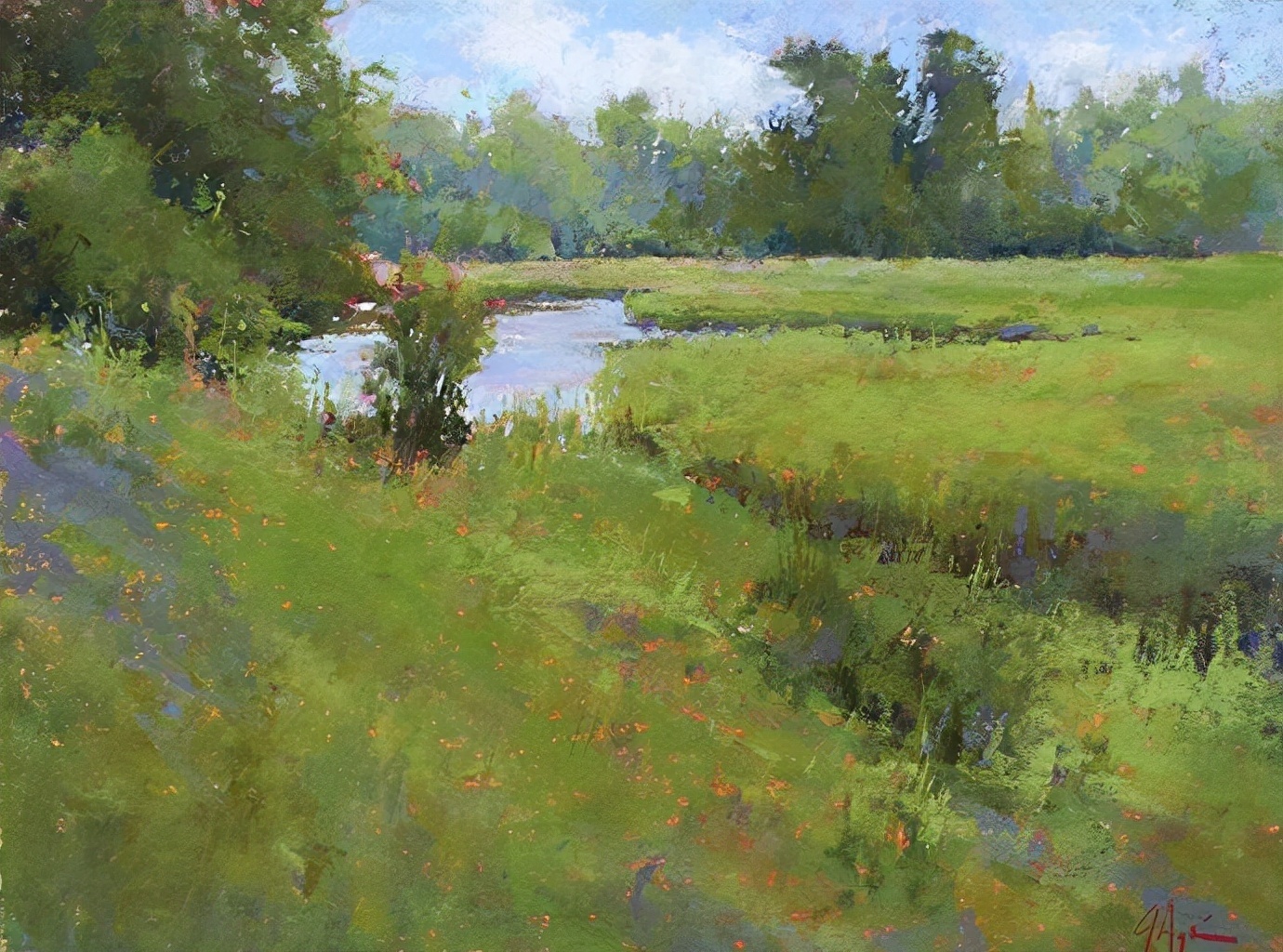 阿奎尔$美国艺术家阿奎尔柔和的风景油画,画里充满了阳光温馨美好(二)